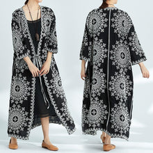 Load image into Gallery viewer, Plus-Size Increase Long Cardigan Tie Shawl National Style Retro Wild Sun Protection Clothing
