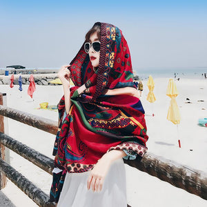 Tibetan shawl in summer beach towel sunscreen scarf