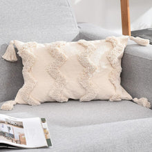 Load image into Gallery viewer, Tassels Decorative Cushion Cover 45x 45cm/30x50cm Beige Sofa Pillow Case Cover Handmade Home Decoration for living Room Bed
