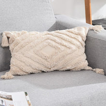 Load image into Gallery viewer, Tassels Decorative Cushion Cover 45x 45cm/30x50cm Beige Sofa Pillow Case Cover Handmade Home Decoration for living Room Bed
