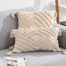 Load image into Gallery viewer, Tassels Decorative Cushion Cover 45x 45cm/30x50cm Beige Sofa Pillow Case Cover Handmade Home Decoration for living Room Bed
