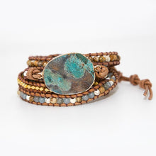 Load image into Gallery viewer, Bohemian Handmade Natural Stones Leather Wrap 5 Layer Bracelet
