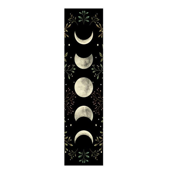 Vintage Moon Phase Wall Hanging Tapestry Mooonlight Green Olive Leaf Black Tapestries Boho Room Wall Decor Home Decoration Wall