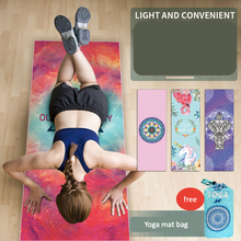 Load image into Gallery viewer, Sports Fitness Yoga Mat Spread Towel Silicone Anti-slip Printing Pad Portable Folding Widened Spread Towel Easy Take
