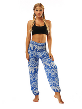 Load image into Gallery viewer, National Style Nepal dot seaside loose wide-legged casual pants fitness exercise yoga lantern pants women 5
