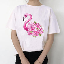 Load image into Gallery viewer, Women Summer Vintage Watercolor Flamingo Animal Printed T-shirt
