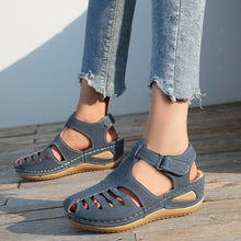 Load image into Gallery viewer, Woman Summer Vintage Wedge Sandals Buckle Casual Sewing Women Shoes Female Ladies Platform Retro Sandalias Plus Size
