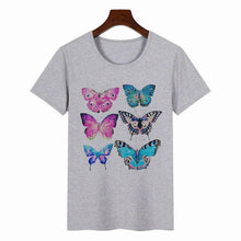 Load image into Gallery viewer, Women&#39;s Colorful Butterfly Print Short Sleeve T-shirt
