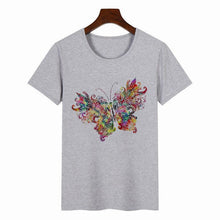 Load image into Gallery viewer, Women&#39;s Colorful Butterfly Print Short Sleeve T-shirt
