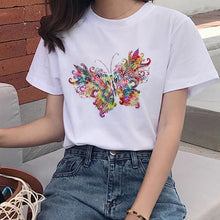 Load image into Gallery viewer, Women&#39;s Colorful Butterfly Print Short Sleeve T-shirt
