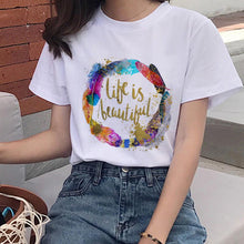 Load image into Gallery viewer, Women&#39;s Colorful Butterfly Print Short Sleeve T-shirt
