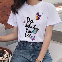 Load image into Gallery viewer, Women&#39;s Colorful Butterfly Print Short Sleeve T-shirt
