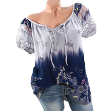 Load image into Gallery viewer, Womens Lace Blouses Summer Short Sleeve Tops Loose Shirt

