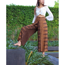 Load image into Gallery viewer, Ethnic style elegant split wide leg pants women loose fitness yoga pants-2
