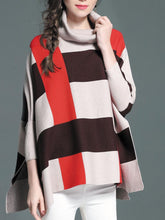 Load image into Gallery viewer, Casual Loose Plaid Turtleneck Women Sweaters
