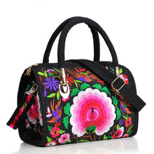 Load image into Gallery viewer, Ethnic Style Embroidered Portable Cross-body Drum Bag Canvas Embroidered Cloth Bag Travel One-shoulder Portable Women&#39;s Bag
