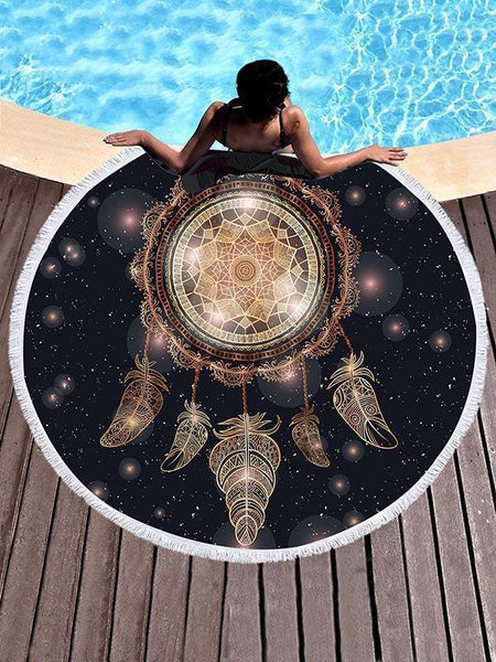 Dreamcatcher Circle Tasseled Beach Mat