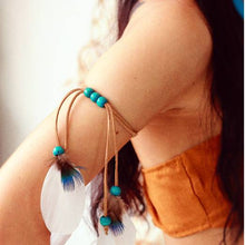 Load image into Gallery viewer, Feather arm ornament, arm chain, bracelet, bohemian style
