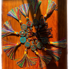 Load image into Gallery viewer, Tibetan gift weaving Jokhang Temple blessing circulation six character mantra Vajra pestle car pendant jewelry
