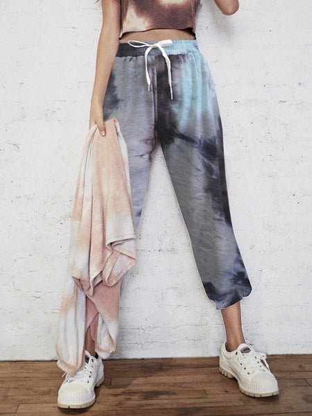 New Women's Tie-dye Casual Sweatshirt Sports Trousers