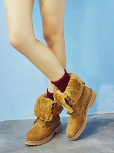 Fashion Solid Plush Soft Snow Boots