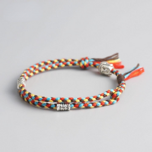 Tibetan Buddhist Lucky Woven Amulet Tibet Cord Bracelets & Bangles For Women Men Handmade Rope Buddha Anklet Bracelet