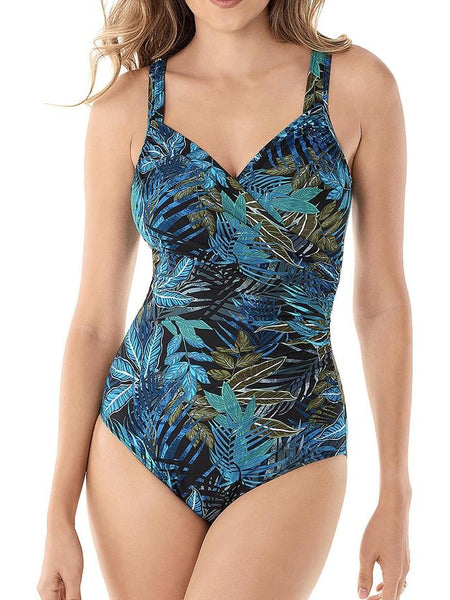 Women One Piece Swimsuit Vintage Retro Backless Swimwear