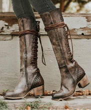 Load image into Gallery viewer, Boho Winter Low Heel Bandage Long Boots

