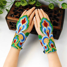 Load image into Gallery viewer, Wristband Antique Thin Section Embroidered Wrist Cover Women's Decorative Half Finger Embroidered Gloves
