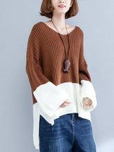 Load image into Gallery viewer, Casual V-Neck Stitching Color Sweaters For Women
