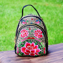 Load image into Gallery viewer, New National Style Multi-function Diagonal Single Shoulder Portable Double Shoulder Canvas Embroidery Flower Bag
