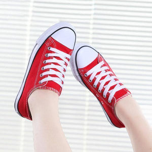 Big Size Canvas Candy Color Lace Up Casual Shoes