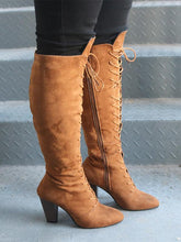 Load image into Gallery viewer, Round Head Front with Thick Heel Zipper Boots

