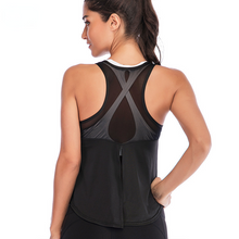 Load image into Gallery viewer, Sports vest split mesh breathable yoga clothing fast drying moisture absorption yoga vest for women
