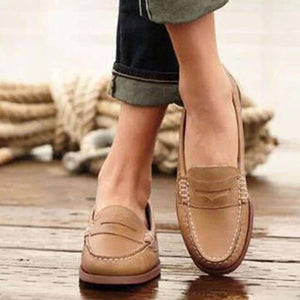 Comfortable Retro Flat Big Yards Solid Color Flat Shoes Loafers