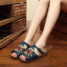 Load image into Gallery viewer, Embroidery Pattern National Wind Hollow Out Slip On Flat Sandals
