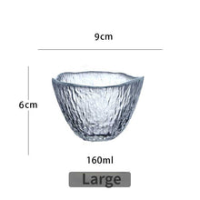 Load image into Gallery viewer, Japanese First Snow Master Cup, Large Whiskey Cup Wine Glass, Gold Rimmed Glass Hammer Pattern Cup
