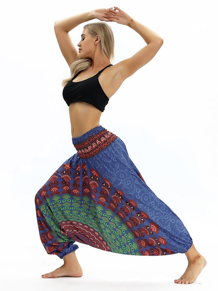 Leisure Digital Printing Loose Fitness Yoga Wide-leg Dance Bloomers