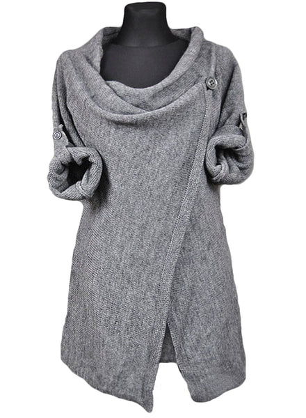 Women s Acrylic Soft Knit Long Sleeve One-Button Wrap Cardigan