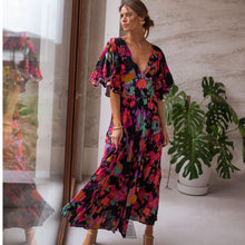 Load image into Gallery viewer, Spring and summer new casual V-neck dress Loose backless maxilla dress for women
