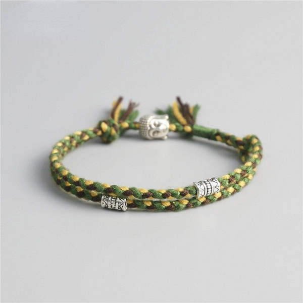 Tibetan Buddhist Lucky Woven Amulet Tibet Cord Bracelets & Bangles For Women Men Handmade Rope Buddha Anklet Bracelet