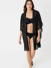 Load image into Gallery viewer, Chiffon Sleeve Lace Up Beach Skirt Sexy Cardigan Bikini Blouse
