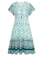 Load image into Gallery viewer, Spring and Summer Women&#39;s Holiday Printed Skirt Bohemian Dress
