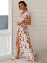 Load image into Gallery viewer, Bohemia V-neck Printed Beach Maxi Split Dresses
