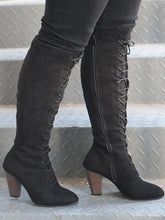 Load image into Gallery viewer, Round Head Front with Thick Heel Zipper Boots
