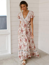 Load image into Gallery viewer, Bohemia V-neck Printed Beach Maxi Split Dresses
