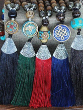 Load image into Gallery viewer, Literary Tassel Necklace Original Beaded Sweater Chain Hemp Cotton Accessories Ethnic Nepal Pendant
