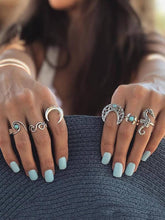 Load image into Gallery viewer, Vintage Sea Horse 6Pcs Turquoise Rings Sets
