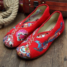 Load image into Gallery viewer, Phoenix Embroidered Old peking Vintage Flat Shoes

