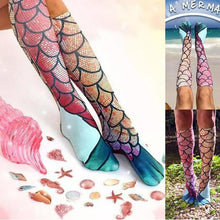 Load image into Gallery viewer, Novelty 3D Print High Knee Beach Mermaid Stockings
